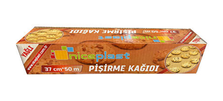 Niceplast Kesimsiz Yağlı Fırın Pişirme Kağıdı - 37 Cm. x 50 Metre - 1 Paket