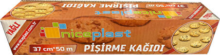 Niceplast Kesimsiz Yağlı Fırın Pişirme Kağıdı - 37 Cm. x 50 Metre - 1 Paket