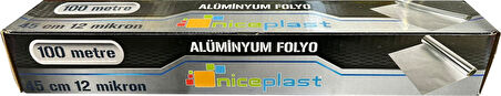 Niceplast Alüminyum Folyo - 45 Cm. x 100 Metre - 12 Mikron - 1 Paket
