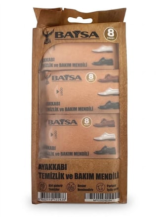 Baysa Mini Ayakkabı Bakım ve Temizlik Mendili - 8x8'li 5 Paket