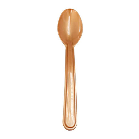 Plastik Şeffaf Altın Sarı Gold Sup Kaşık - Tatlı Dondurma Kaşığı - 12.5 Cm. - 50 Adetlik Paket