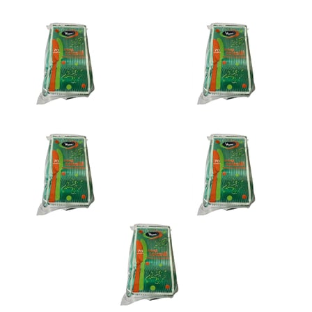 Omeyva Plastik Şeffaf Yeşil Sup Kaşık - Tatlı Dondurma Kaşığı - 12.5 Cm. - 50 Adetlik 5 Paket