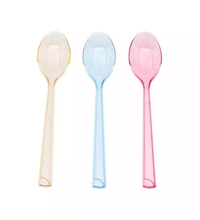 Omeyva Plastik Şeffaf Yeşil Sup Kaşık - Tatlı Dondurma Kaşığı - 12.5 Cm. - 50 Adetlik 5 Paket