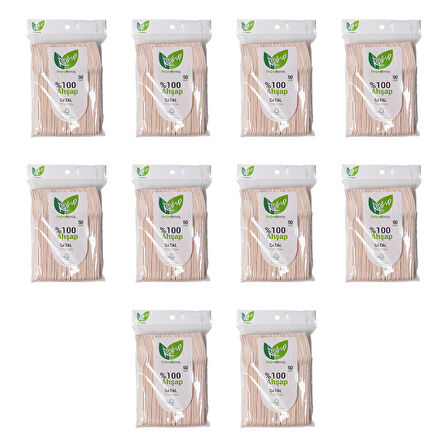 Roll-Up Doğaya Dönüş Ekolojik Doğal Doğa Dostu %100 Ahşap Çatal - 16 Cm. - 50'li 10 Paket 