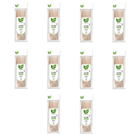 Roll-Up Doğaya Dönüş Ekolojik Doğal Doğa Dostu %100 Ahşap Çatal - 16 Cm. - 8'li 10 Paket 