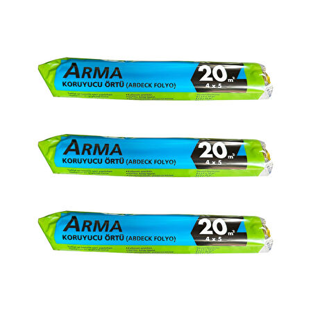Arma Naylon Tadilat Boya Koruyucu Örtü Poşet Folyo - 4x5 Metre - 20 m2 - 3 Paket