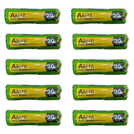 Arma Naylon Tadilat Boya Koruyucu Örtü Poşet Kalın Pratik Branda - 4x5 Metre - 20 m2 - 10 Paket