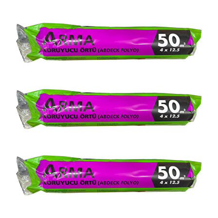 Arma Naylon Tadilat Boya Koruyucu Örtü Poşet Folyo - 4x12.5 Metre - 50 m2 - 3 Paket
