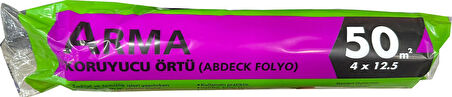 Arma Naylon Tadilat Boya Koruyucu Örtü Poşet Folyo - 4x12.5 Metre - 50 m2 - 5 Paket