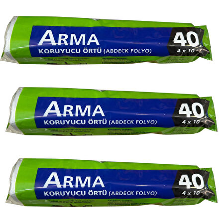 Arma Naylon Tadilat Boya Koruyucu Örtü Poşet Folyo - 4x10 Metre - 40 m2 - 3 Paket