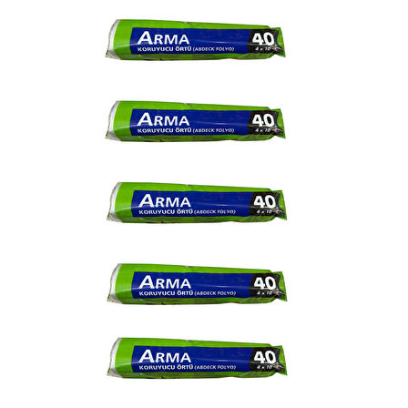 Arma Naylon Tadilat Boya Koruyucu Örtü Poşet Folyo - 4x10 Metre - 40 m2 - 5 Paket