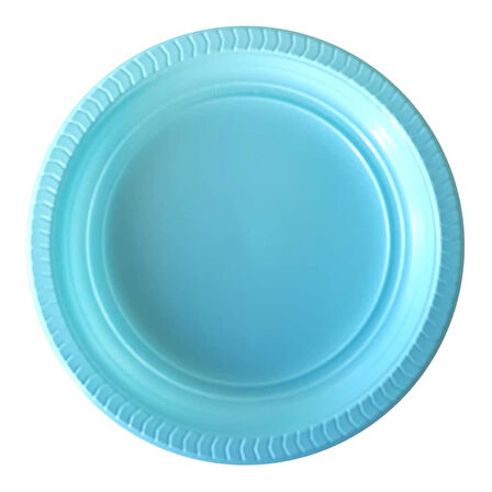 Roll-Up Kullan At Renkli Turkuaz Parti Davet Plastik Tabak - 22 Cm. - 25 Adetlik Paket