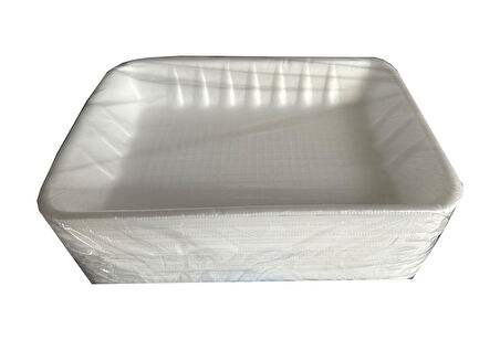 Tek Kullanımlık Mod 2 - 500 Gr. Beyaz Köpük Kase Tabak - 18x13x3 Cm. - 100 Adet