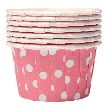 Dolphin Muffin Kağıt Karton Pembe Puantiyeli Cupcake Kek Kalıbı Kapsülü Kabı - 50 Adetlik 1 Paket