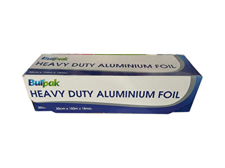 Burpak Heavy Duty Ağır Hizmet Tipi Alüminyum Folyo - 30 Cm. x 150 Metre - 18 Mikron - 10 Paket