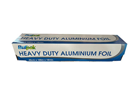 Burpak Heavy Duty Ağır Hizmet Tipi Alüminyum Folyo - 45 Cm. x 100 Metre - 18 Mikron - 3 Paket