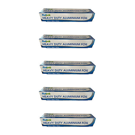 Burpak Heavy Duty Ağır Hizmet Tipi Alüminyum Folyo - 45 Cm. x 100 Metre - 18 Mikron - 5 Paket
