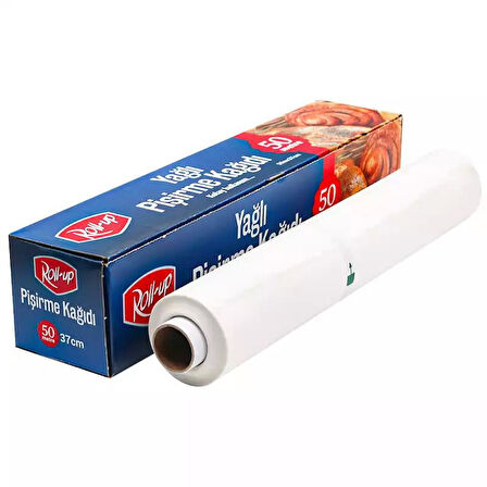 Roll-Up Beyaz Yağlı Fırın Tepsi Pişirme Kızartma Kağıdı - 37 Cm. x 50 Metre - 1 Adet