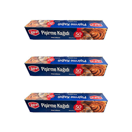 Roll-Up Beyaz Yağlı Fırın Tepsi Pişirme Kızartma Kağıdı - 37 Cm. x 50 Metre - 3 Adet