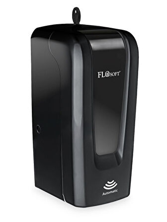 Flosoft Hazneli Fotoselli Sabun ve Dezenfektan Dispenseri Aparatı - Duvara Monte - 1000 Ml. - Siyah
