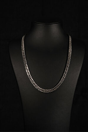 İç İçe Geçmiş Kabartmalı Erkek Çelik Zincir Kolye 5mm