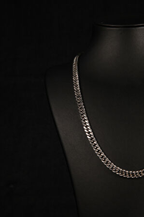 İç İçe Geçmiş Kabartmalı Erkek Çelik Zincir Kolye 5mm