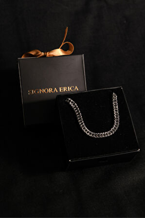 İç İçe Geçmiş Kabartmalı Erkek Çelik Zincir Kolye 5mm