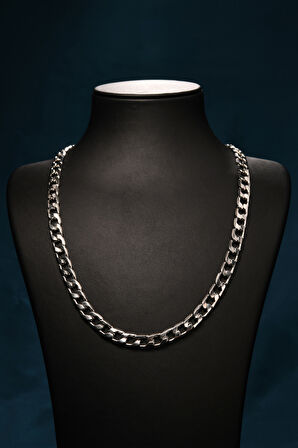 İç İçe Geçen Halka Model Erkek Çelik Zincir Kolye 7 mm