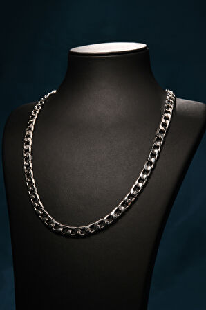 İç İçe Geçen Halka Model Erkek Çelik Zincir Kolye 7 mm