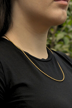 Burgu Model Unisex Çelik Zincir Kolye 2 Mm