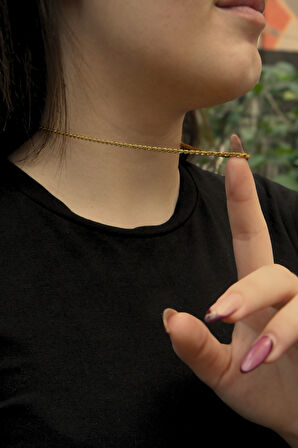 Burgu Model Unisex Çelik Zincir Kolye 2 Mm