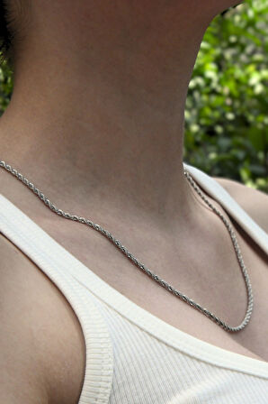 Burgu Model Unisex Çelik Zincir Kolye 2 Mm