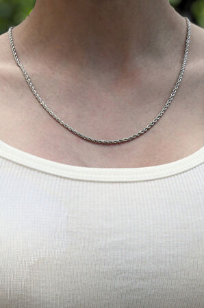 Burgu Model Unisex Çelik Zincir Kolye 2 Mm