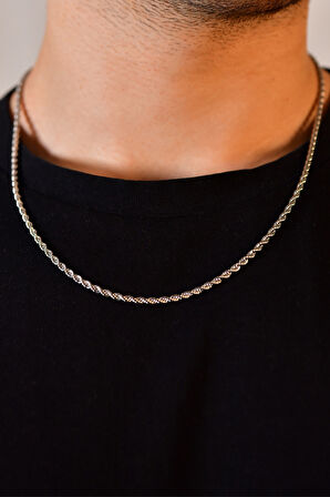 Burgu Model Unisex Çelik Zincir Kolye 3 Mm