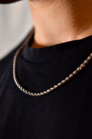 Burgu Model Unisex Çelik Zincir Kolye 3 Mm
