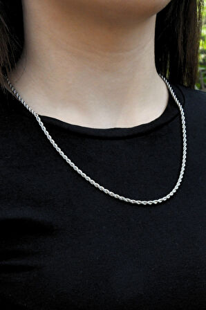 Burgu Model Unisex Çelik Zincir Kolye 3 Mm