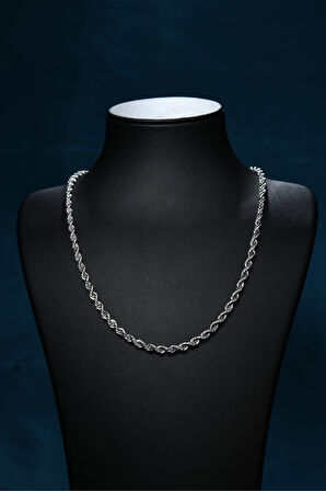 Burgu Model Unisex Çelik Zincir Kolye 4mm