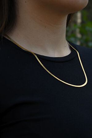 İtalyan Ezme Model Unisex Çelik Zincir Kolye 3 Mm