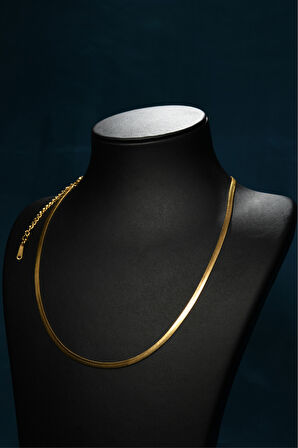 İtalyan Ezme Model Unisex Çelik Zincir Kolye 4 Mm