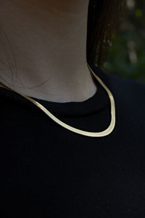 İtalyan Ezme Model Unisex Çelik Zincir Kolye 4 Mm