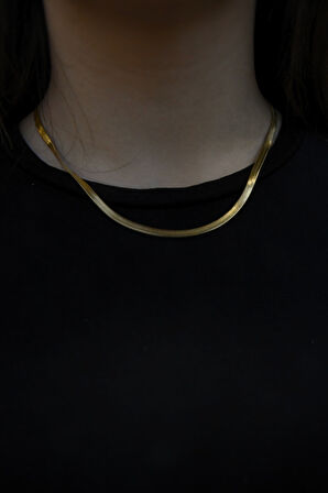 İtalyan Ezme Model Unisex Çelik Zincir Kolye 4 Mm