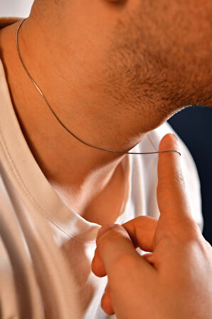 Yılan Model Unisex Çelik Zincir Kolye 1 Mm