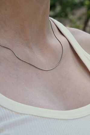 Yılan Model Unisex Çelik Zincir Kolye 1 Mm