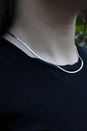 İtalyan Ezme Unisex Model Çelik Zincir Kolye 2 Mm