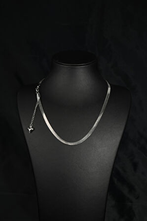 İtalyan Ezme Model Unisex Çelik Zincir Kolye 4 Mm