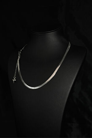 İtalyan Ezme Model Unisex Çelik Zincir Kolye 4 Mm