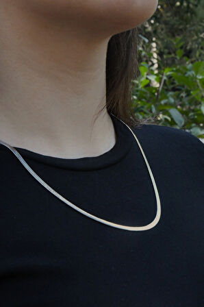 İtalyan Ezme Model Unisex Çelik Zincir Kolye 3 Mm