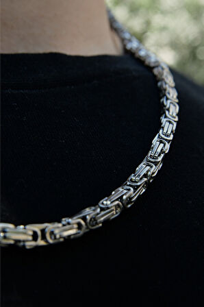 Kral Model Erkek Çelik Zincir Kolye 5 mm