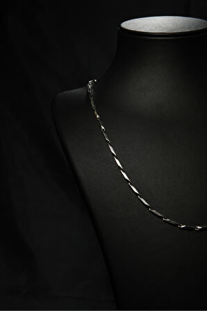 Kibrit Model Unisex Çelik Zincir Kolye 2 mm