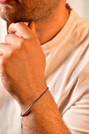 Burgu Model Unisex Çelik Zincir Bileklik 2 Mm